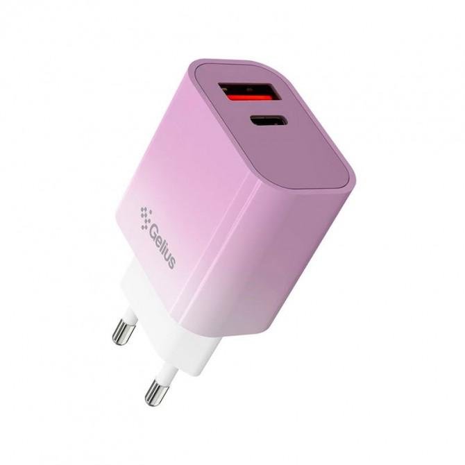 СЗУ Gelius Merge GP-HC060 GAN USB+Type-C 30W (QC/PD/PPS) Violet