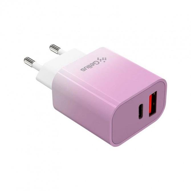 СЗУ Gelius Merge GP-HC060 GAN USB+Type-C 30W (QC/PD/PPS) Violet-1