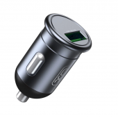 Автомобильное зарядное устройство для XO CC46 1 USB QC3.0 18W Metal Grey