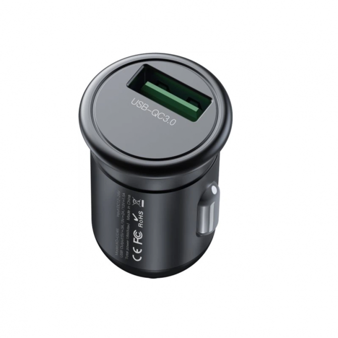 Автомобильное зарядное устройство для XO CC46 1 USB QC3.0 18W Metal Grey-2