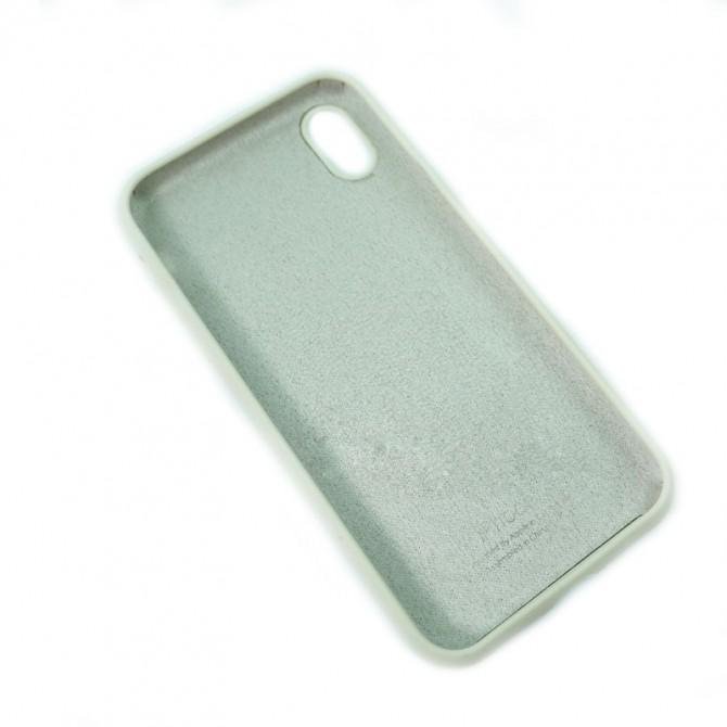 Оригинальный силиконовый чехол для iPhone Xr Молочный FULL-1