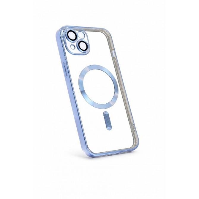 Силиконовый чехол SHINING with MagSafe для iPhone 13 Голубой-3