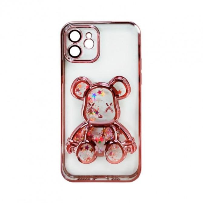 TPU чохол Cute Bear Liquid для iPhone 11 Рожево Золотий