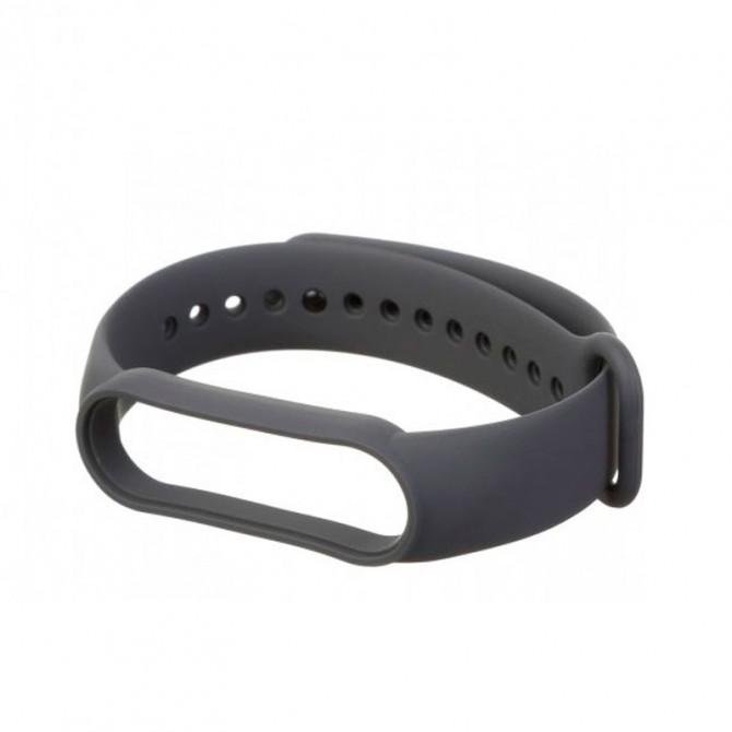Ремешок для Xiaomi Mi Band 5/6 (Silicon) Темно серый-1
