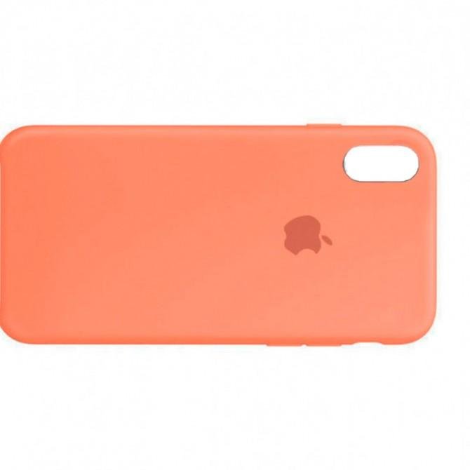 Оригинальный силиконовый чехол для iPhone Xs Max Персиковый-1