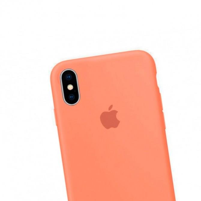 Оригинальный силиконовый чехол для iPhone Xs Max Персиковый-2