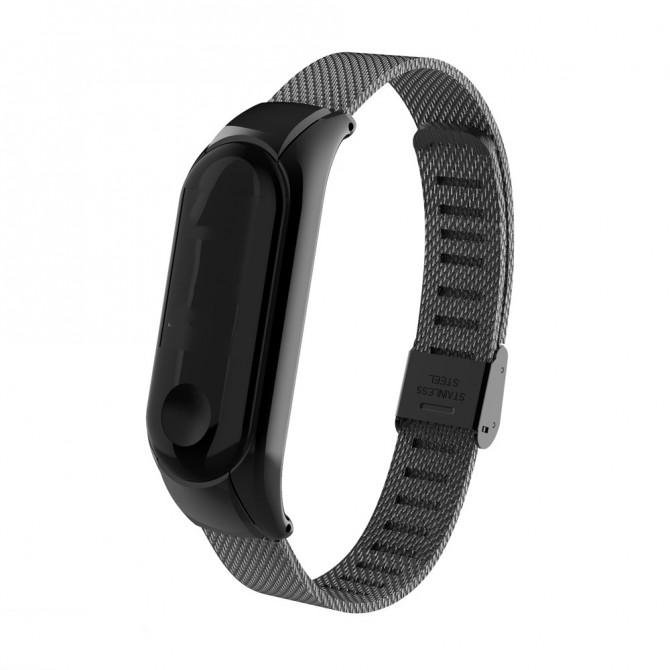 Ремешок для Xiaomi Band 3/4 steel design Чёрный