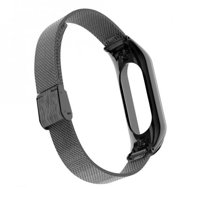 Ремешок для Xiaomi Band 3/4 steel design Чёрный-1