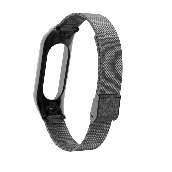 Ремешок для Xiaomi Band 3/4 steel design Чёрный-3