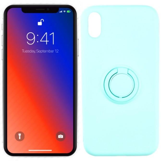 Чохол Ring Color для iPhone Xr Бірюзовий