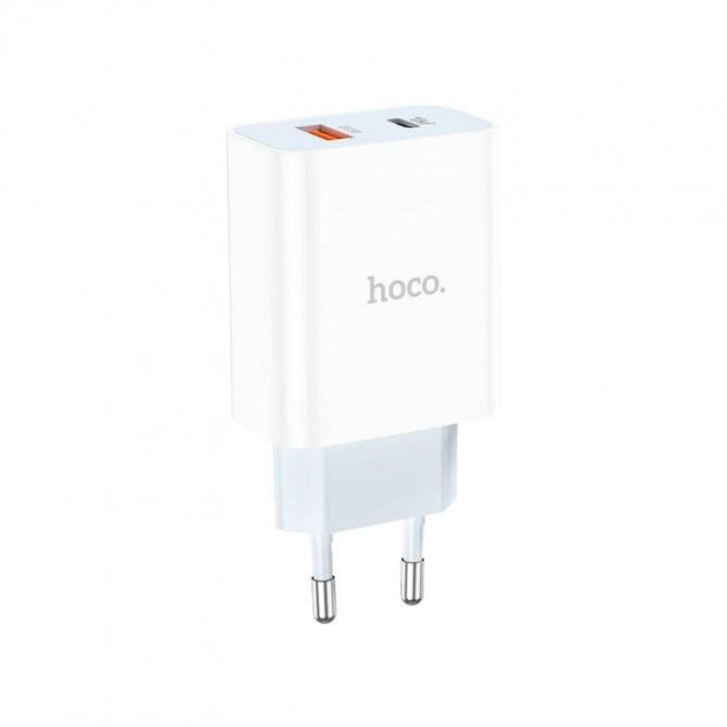 Мережевий зарядний пристрій 1USB Hoco C97A +Type-C PD20W QC3.0 White