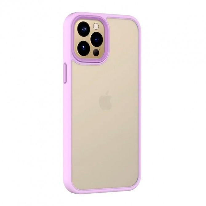 Чехол TPU+PC Metal Buttons для Apple iPhone 12/12 Pro (6.1") Сиреневый