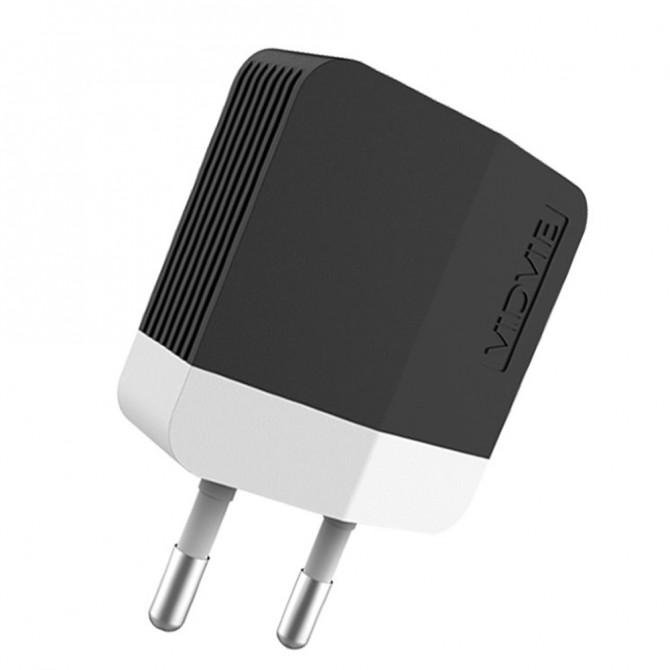 Мережевий зарядний пристрій VIDVIE Lightning (Dual, 2.4A) PLE203N Чорний