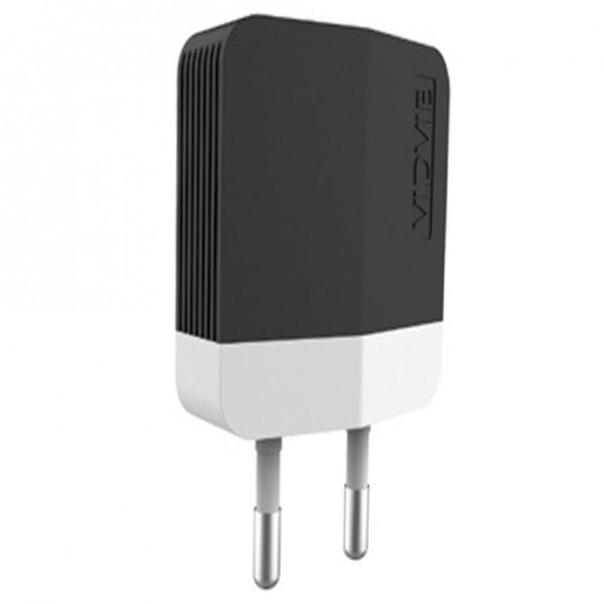Мережевий зарядний пристрій VIDVIE Lightning (Dual, 2.4A) PLE203N Чорний-1