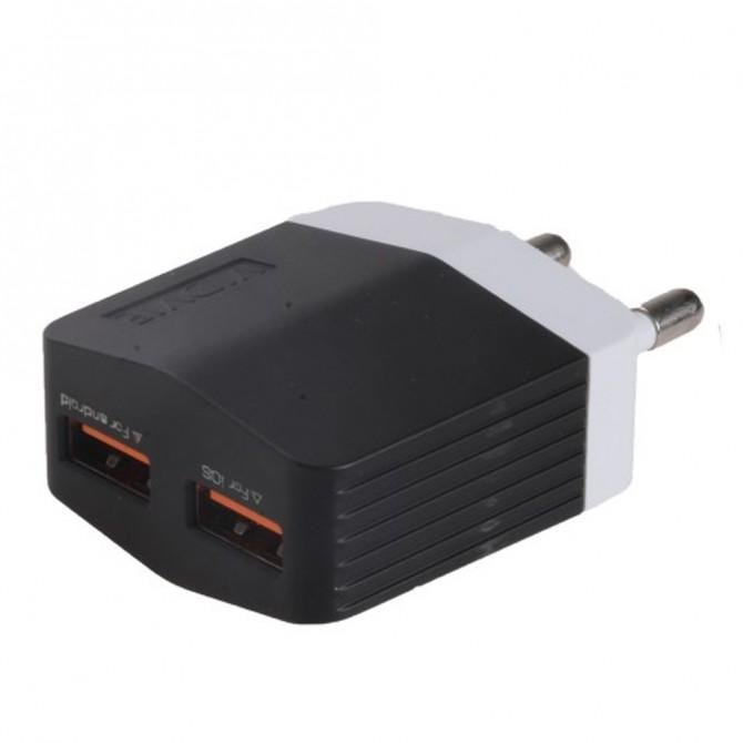 Мережевий зарядний пристрій VIDVIE Lightning (Dual, 2.4A) PLE203N Чорний-3