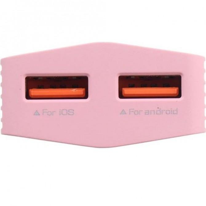 Сетевое зарядное устройство VIDVIE Lightning (Dual, 2.4A) PLE203N Pink-2