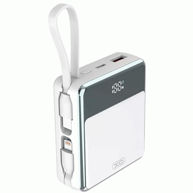 Повербанк XO PR224 10000 mAh fast charging dual line White-1