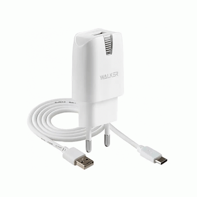 СЗУ 1USB WALKER WH-21 + Type-C Cable White