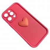 Чохол 3D Heart series for iPhone 15 Pro Max Red