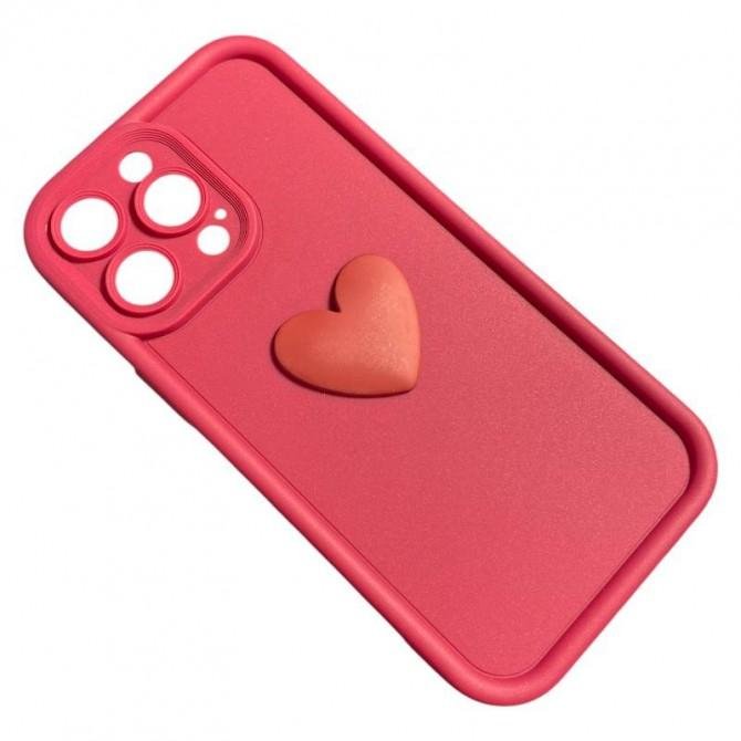 Чохол 3D Heart series for iPhone 15 Pro Max Red-2