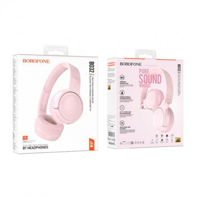 Навушники Stereo Bluetooth Borofone BO32 Show Pink-2