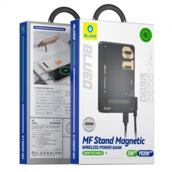 Повербанк Blueo MF Stand Magnetic Wireless (BUILT-IN CABLE) 10000 mAh Black-1