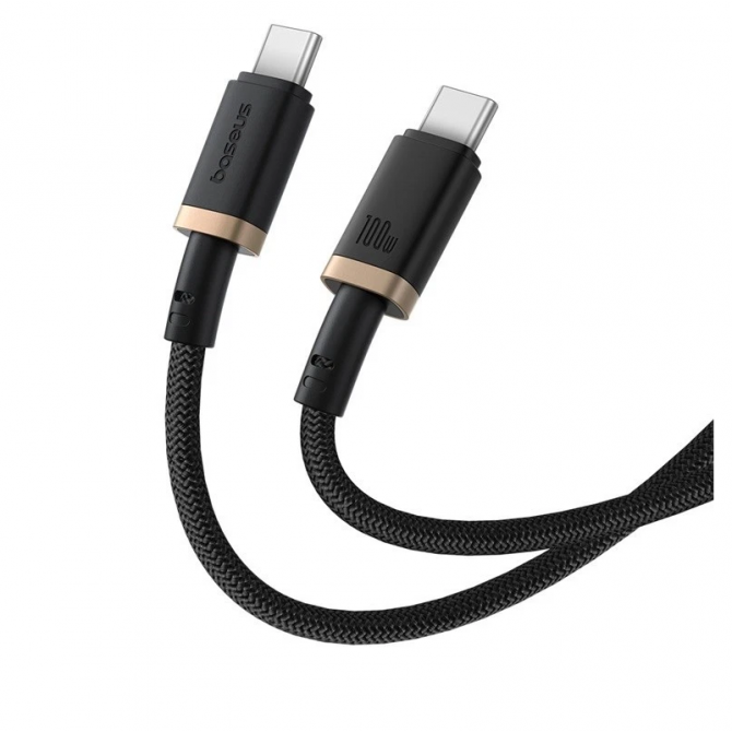 Кабель Baseus Dura Series Type-C to Type-C 100W Black/Gold 1m-1