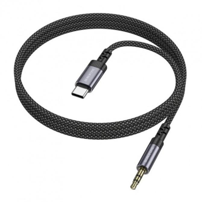 Кабель AUX Borofone BL24 3.5mm to Type-C Серый