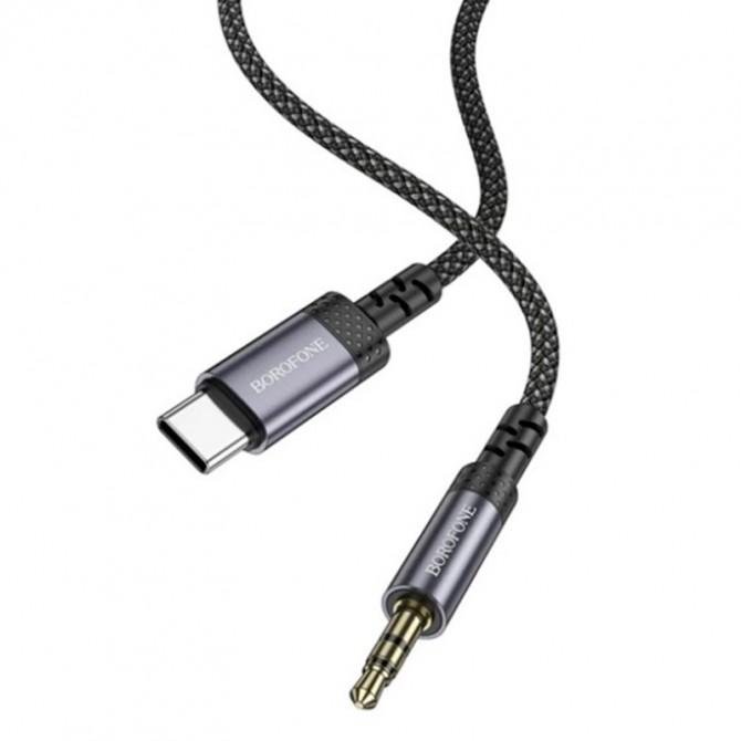 Кабель AUX Borofone BL24 3.5mm to Type-C Серый-1