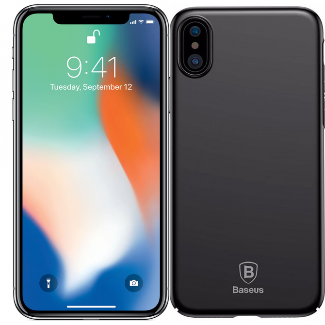 Чехол Baseus Thin Series для iPhone X Чёрный (ZB01)