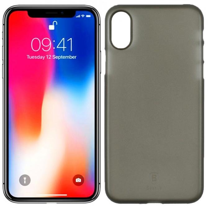 Чохол Baseus Wing Case для iPhone X Прозорий чорний