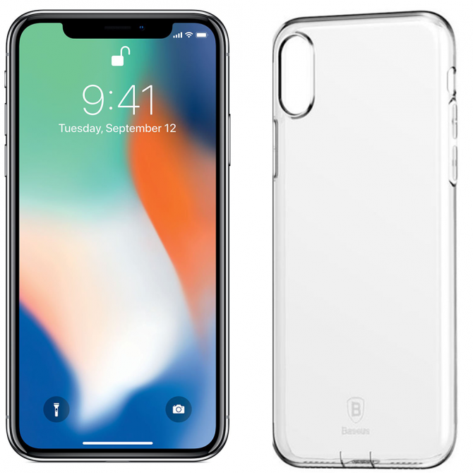 Чохол Baseus Wing Case для iPhone X Прозорий Білий