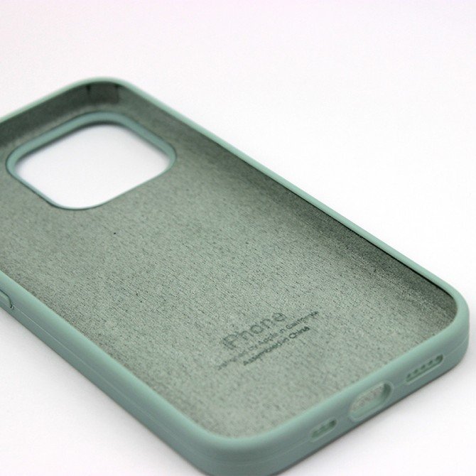 Оригінальний силіконовий чохол для iPhone 13 Пастельно Зелений FULL-2