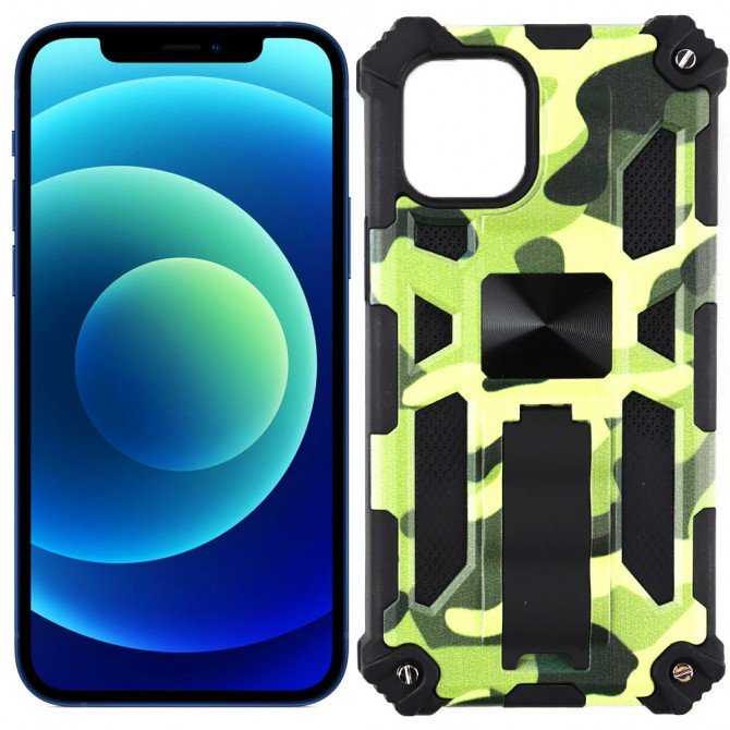 Чохол Shockproof Camouflage для Apple Iphone 12 mini Світло Зелений