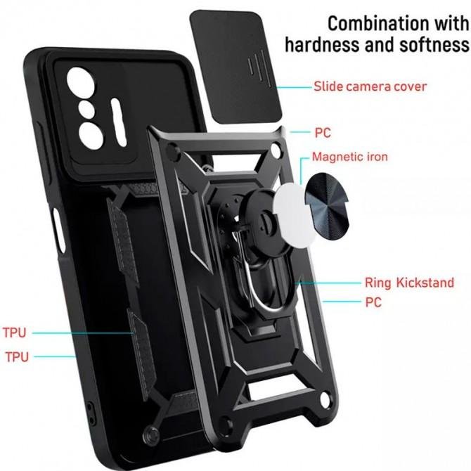 Чохол HONOR Hard Defence Series Xiaomi 11T/11T Pro Black (with Camshield and magnet)-2