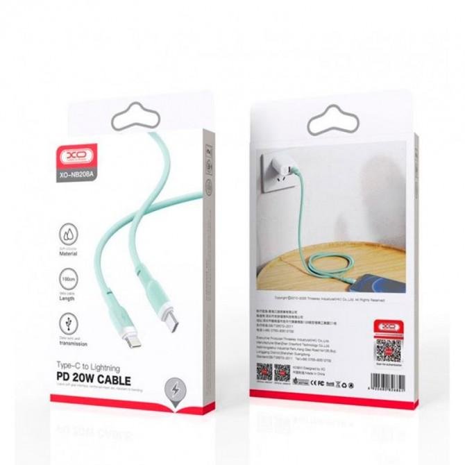 Кабель XO NB208A PD Type-C to Lightning Liquid Silicone 20W 1m Green-1
