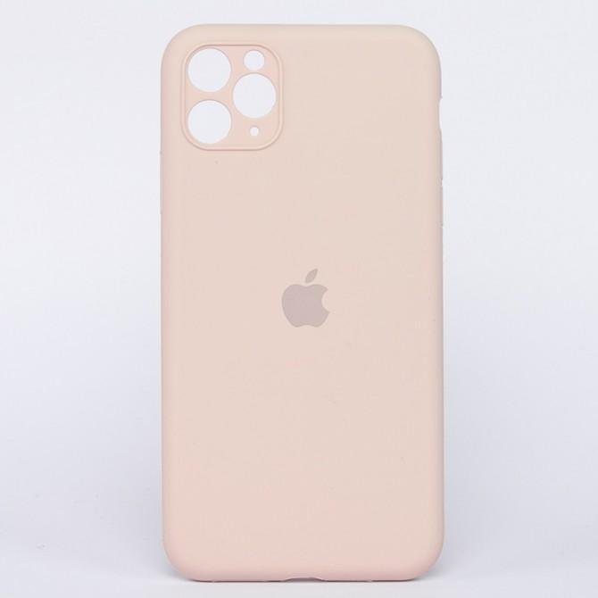 Оригінальний силіконовий чохол для iPhone 11 Pro Max Бежевий FULL (with camera protection)