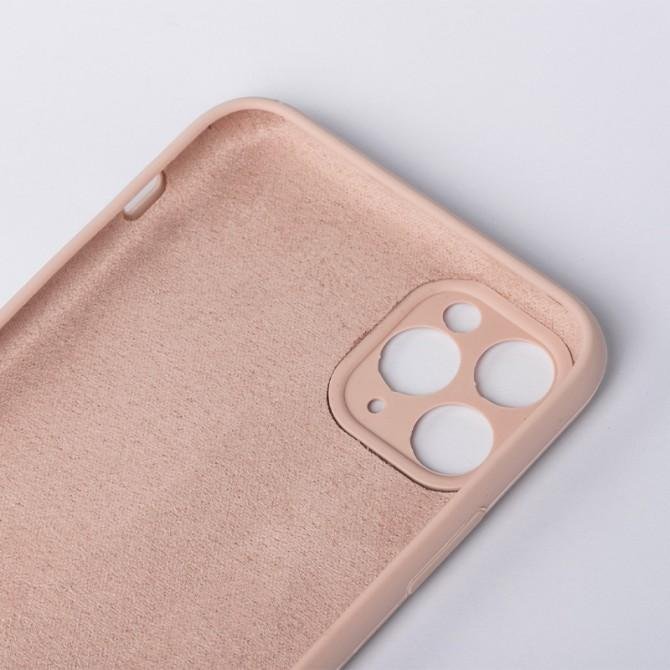 Оригінальний силіконовий чохол для iPhone 11 Pro Max Бежевий FULL (with camera protection)-1