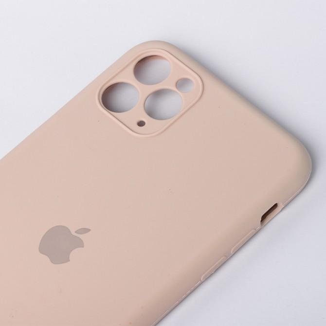 Оригінальний силіконовий чохол для iPhone 11 Pro Max Бежевий FULL (with camera protection)-3