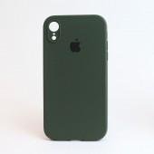 Оригинальный силиконовый чехол для iPhone Xr Темно Зеленый FULL (SQUARE SHAPE)