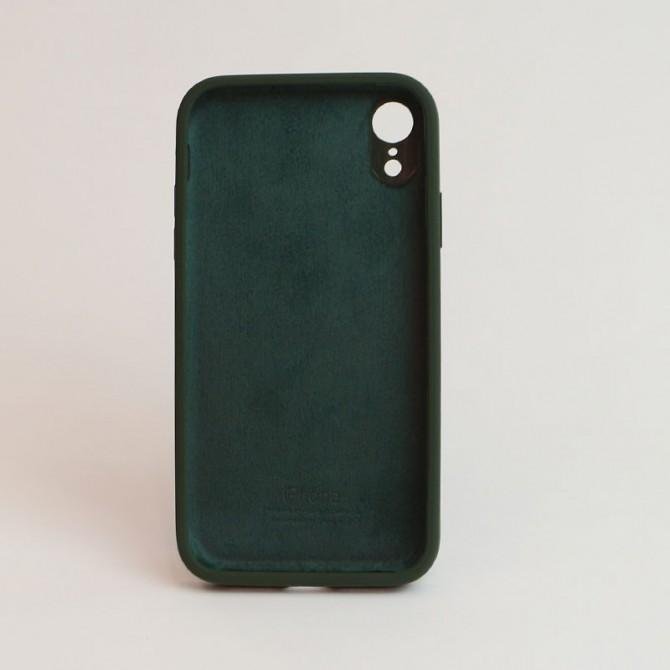 Оригинальный силиконовый чехол для iPhone Xr Темно Зеленый FULL (SQUARE SHAPE)-1