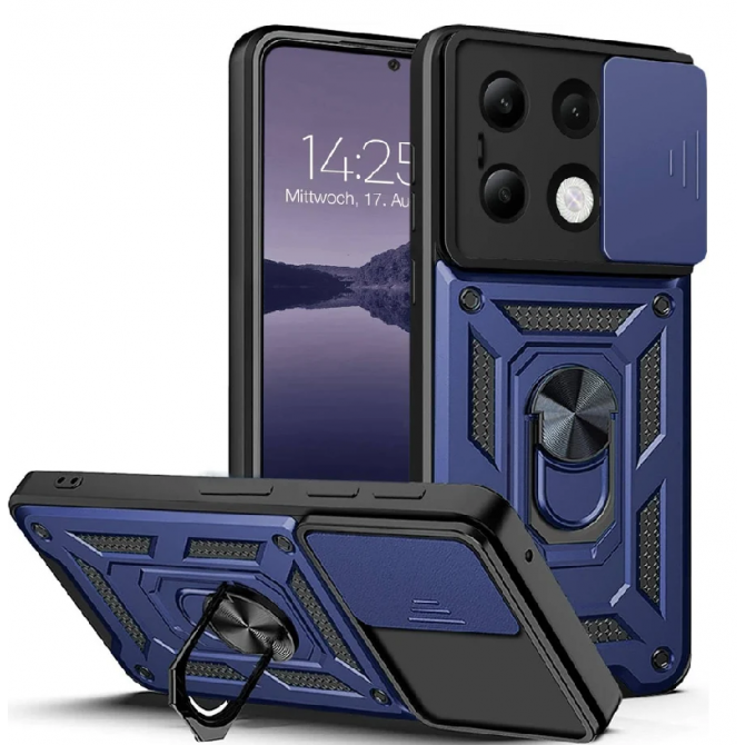 Чехол HONOR Hard Defence Series Xiaomi Redmi Note 13 4G Dark Blue (with Camshield and magnet)-1