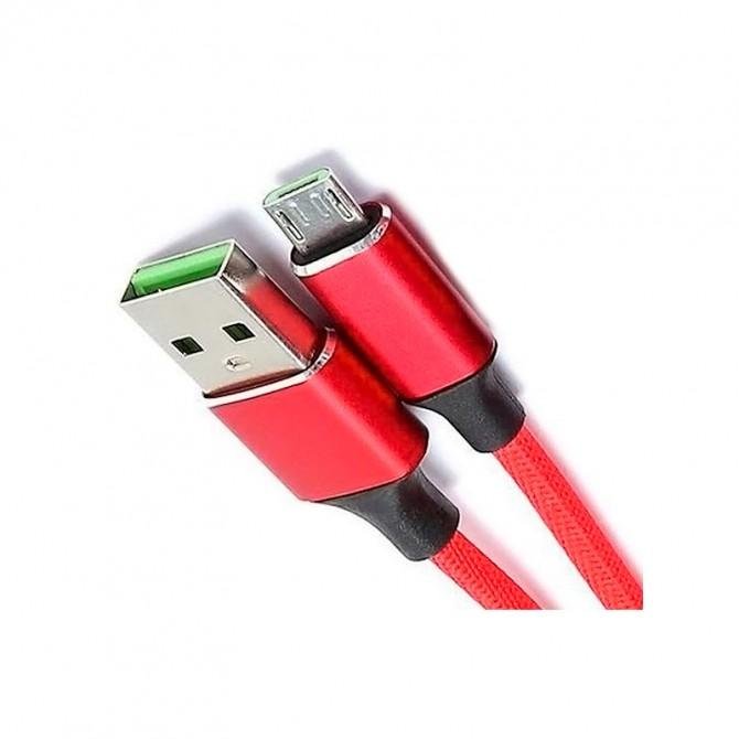 USB Cable XO NB143 Braided MicroUSB 1.5A/2m Red-1