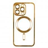 Чехол TPU Metallic Full Camera with Magsafe для iPhone 13 Pro Gold