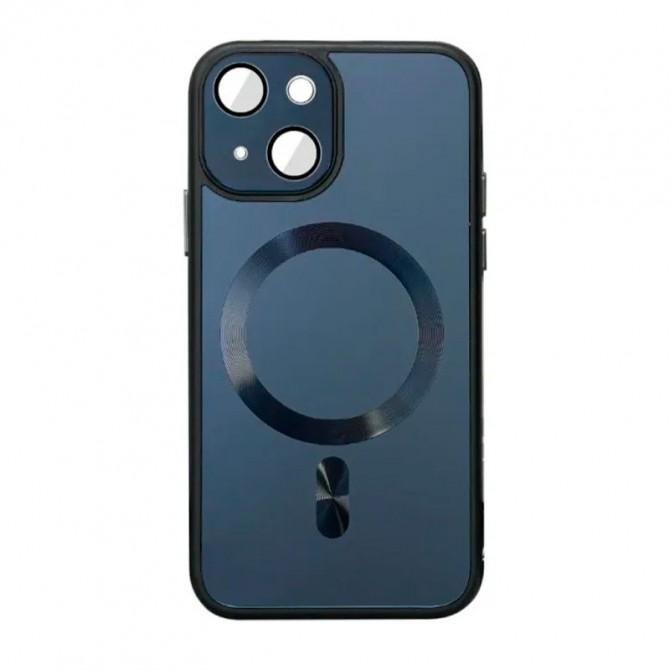 Чехол TPU+Glass Sapphire Midnight with MagSafe для Apple iPhone 15 Pro (6.1") Черный