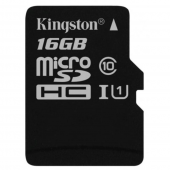 Карта памяти Kingston microSDHC 16Gb UHS-I A1 (Class 10)