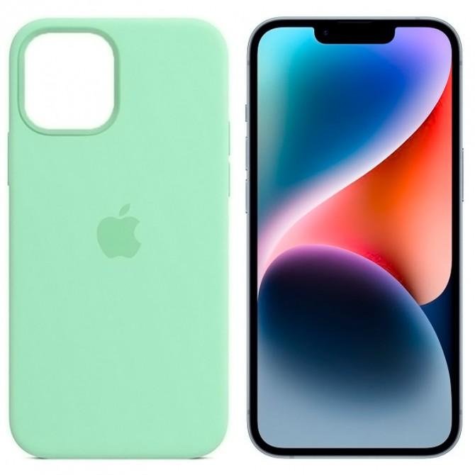 Оригинальный силиконовый чехол для iPhone 14 Pro Pistachio FULL-1
