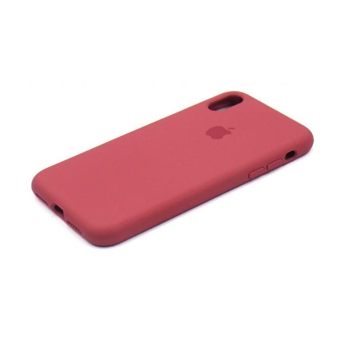 Оригинальный силиконовый чехол для iPhone Xr Темно Вишневый FULL-2