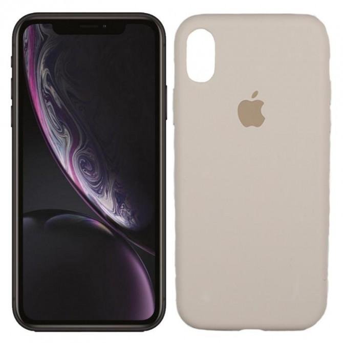 Оригинальный силиконовый чехол для iPhone X/Xs Темно Бежевый FULL