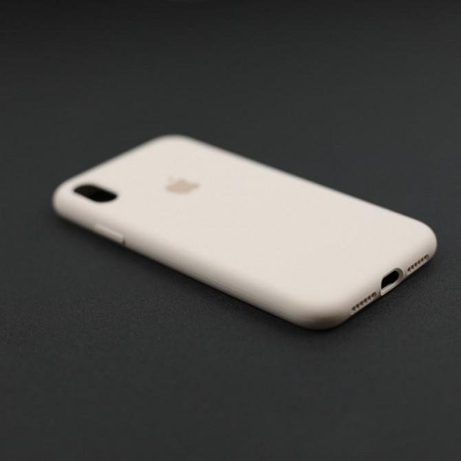 Оригинальный силиконовый чехол для iPhone X/Xs Темно Бежевый FULL-1